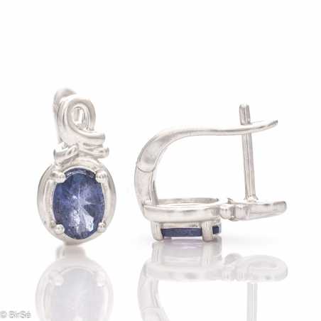 Сребърни обеци - Естествен Танзанит 1,78 ct. СО620