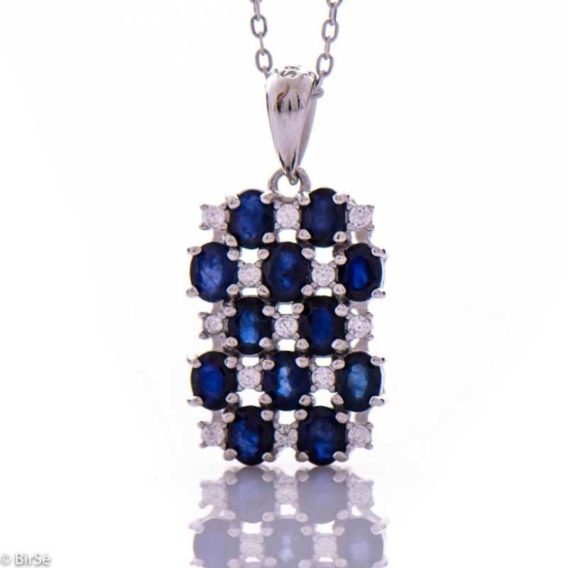 Сребърно колие - Естествен сапфир 4.20 ct. СДК194 Сребърно колие - Естествен сапфир 4.20 ct. СДК194