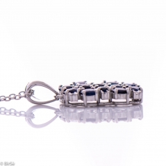 Сребърно колие - Естествен сапфир 4.20 ct. СДК194