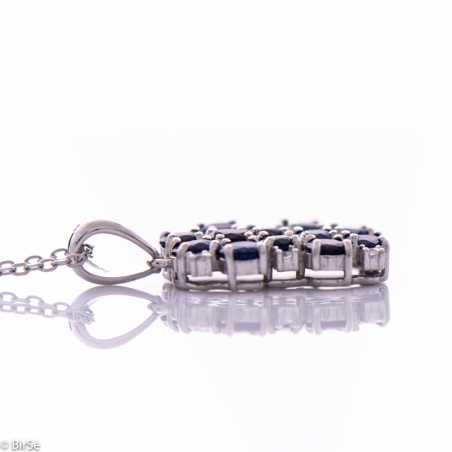 Сребърно колие - Естествен сапфир 4.20 ct. СДК194