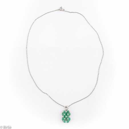 Сребърно колие - Естествен изумруд 3,00 ct. СДК195