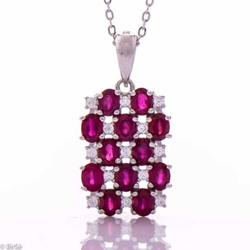 Сребърно колие - Естествен рубин 4,20 ct. СДК196 Сребърно колие - Естествен рубин 4,20 ct. СДК196
