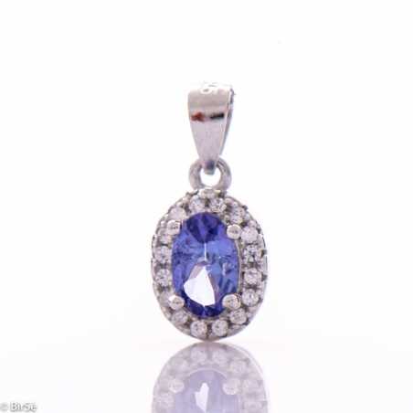 Сребърна висулка - Естествен танзанит 0,48 ct. СВ377