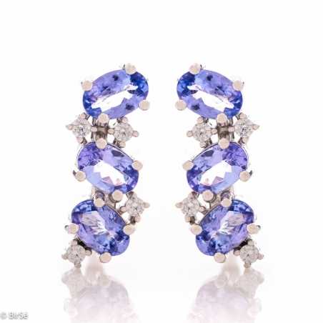 Сребърни обеци - Естествен танзанит 2,88 ct. СО646