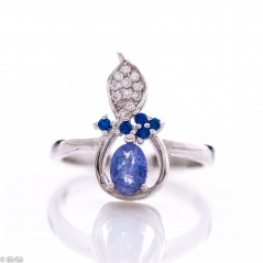 Сребърен пръстен - Естествен танзанит 0,68 ct. СДП540
