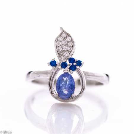 Сребърен пръстен - Естествен танзанит 0,68 ct. СДП540