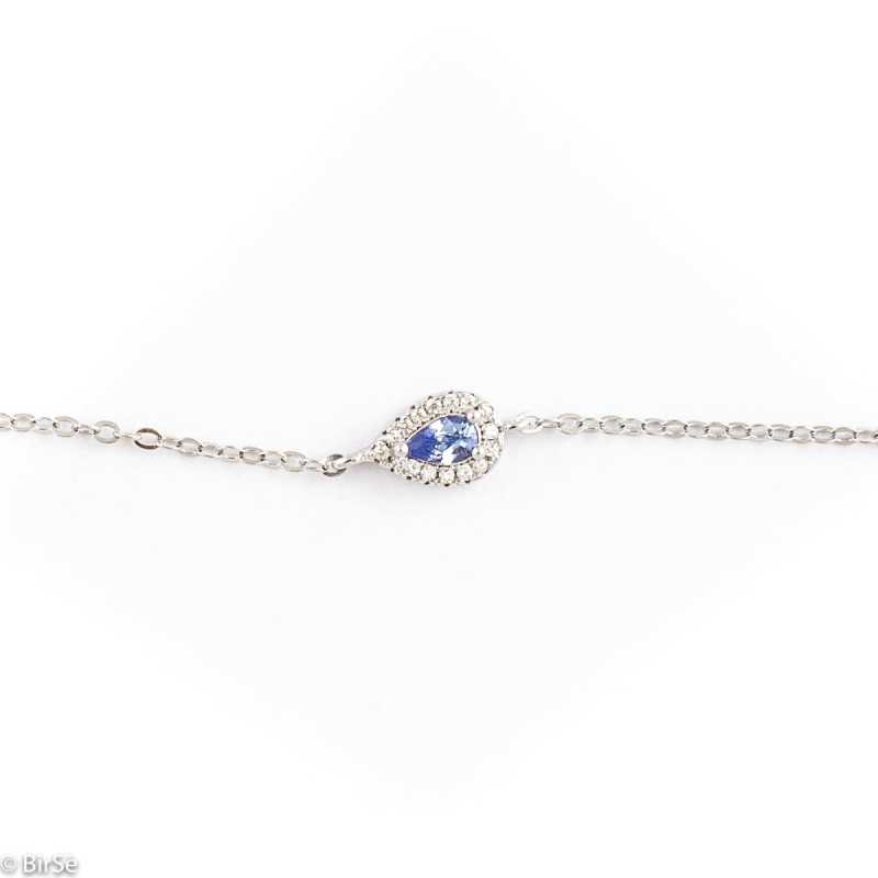 Сребърна гривна - Естествен танзанит 0,35 ct. СДГ131 Сребърна гривна - Естествен танзанит 0,35 ct. СДГ131