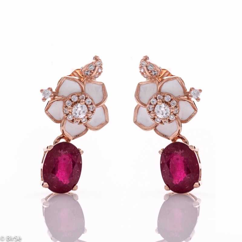 Сребърни обеци - Естествен рубин 2,12 ct. СО657 Сребърни обеци - Естествен рубин 2,12 ct. СО657