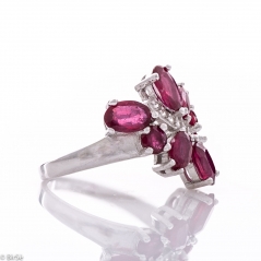 Сребърен пръстен - Естествен рубин 1,76 ct СДП549