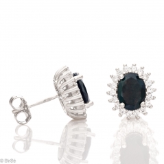 Сребърни обеци - Естествен Черен опал 1,56 ct. СО661