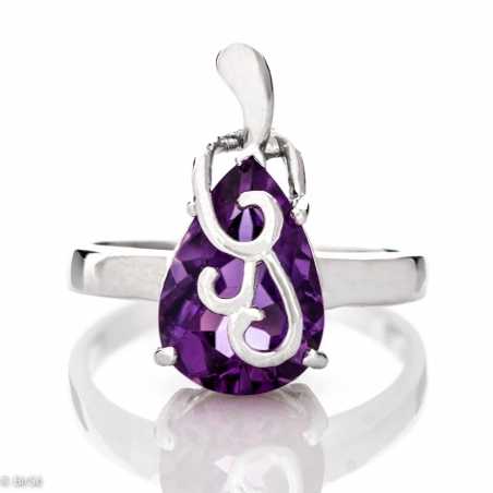 Сребърен пръстен - Естествен аметист 5.00 ct СДП555