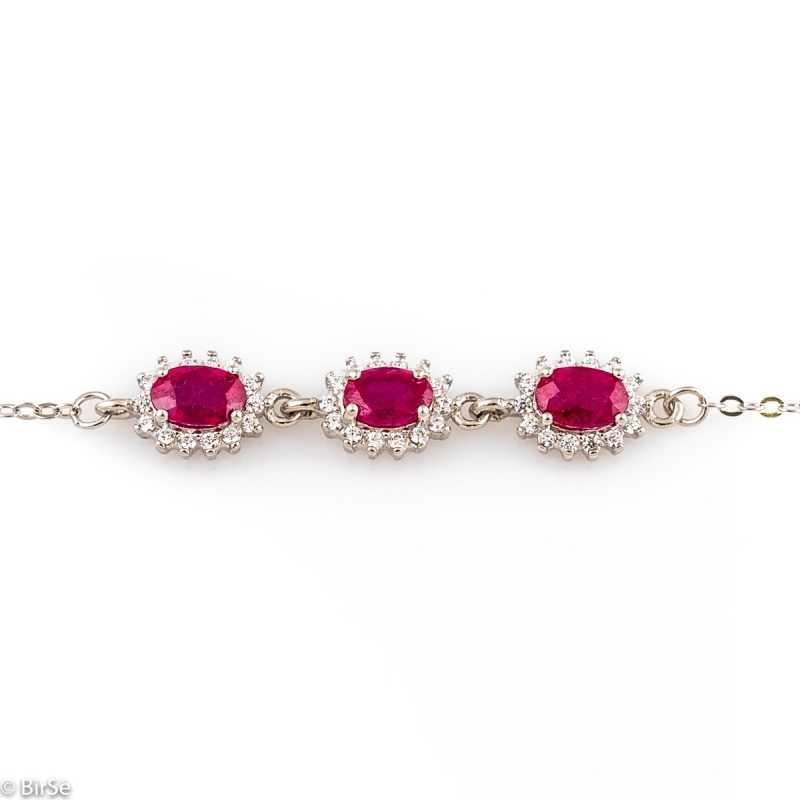 Сребърна гривна - Естествен рубин 2,50 ct. 133 СДГ133 Сребърна гривна - Естествен рубин 2,50 ct. 133 СДГ133