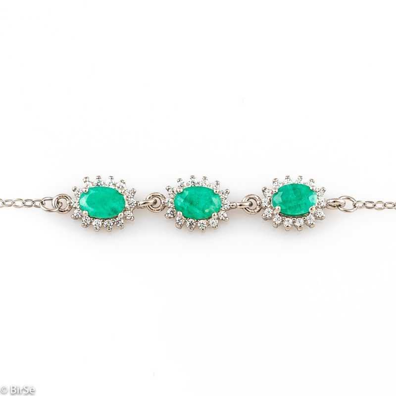 Сребърна гривна - Естествен изумруд 2,07 ct 134 СДГ134 Сребърна гривна - Естествен изумруд 2,07 ct 134 СДГ134