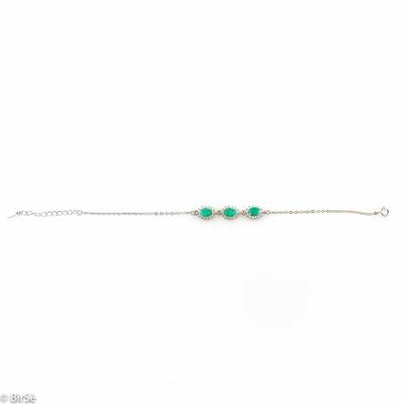 Сребърна гривна - Естествен изумруд 2,07 ct 134 СДГ134