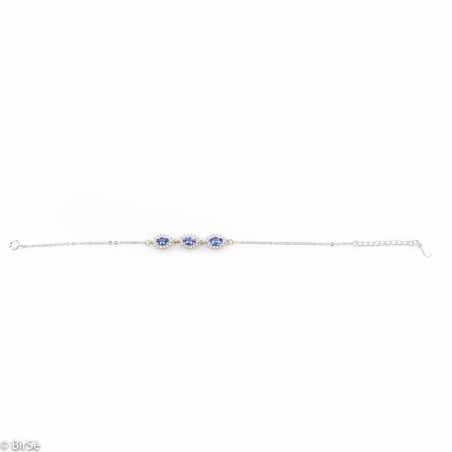 Сребърна гривна - Естествен танзанит 2,07 ct 135 СДГ135
