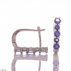 Сребърни обеци - Естествен танзанит 1,92 ct СО702
