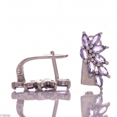 Сребърни обеци - Естествен танзанит 7,20 ct СО703