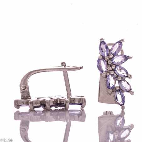 Сребърни обеци - Естествен танзанит 7,20 ct СО703
