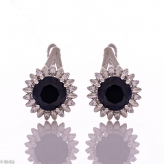 Сребърни обеци - Естествен сапфир 4,50 ct СО732