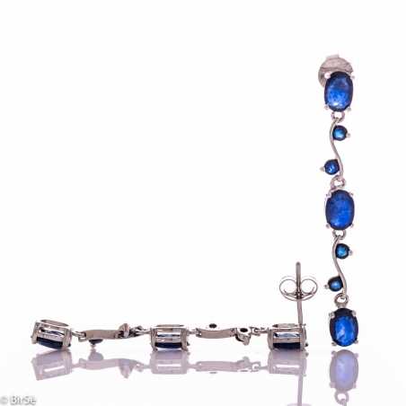Сребърни обеци - Естествен сапфир 6,4 ct СО752