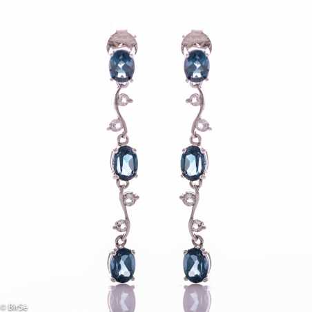 Сребърни обеци - Естествен лондон топаз 6,60 ct СО756