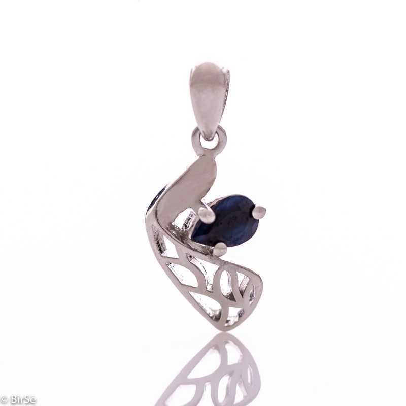 Сребърна висулка - Естествен сапфир 0,50 ct СВ420 Сребърна висулка - Естествен сапфир 0,50 ct СВ420