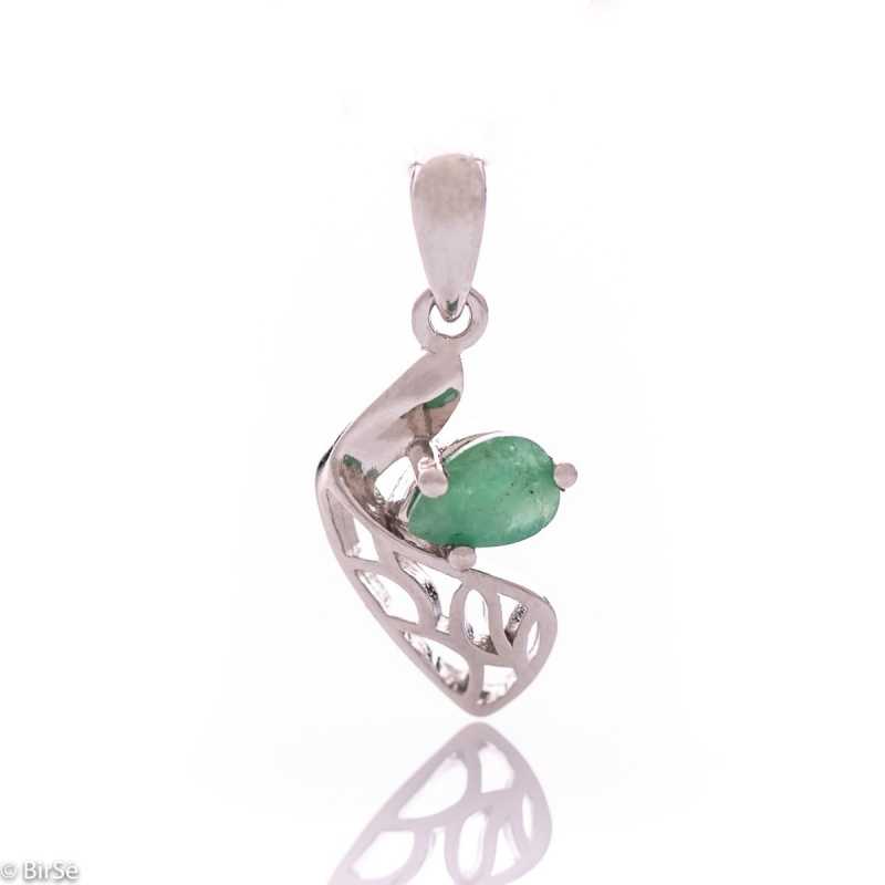 Сребърна висулка - Естествен изумруд 0,45 ct СВ422 Сребърна висулка - Естествен изумруд 0,45 ct СВ422
