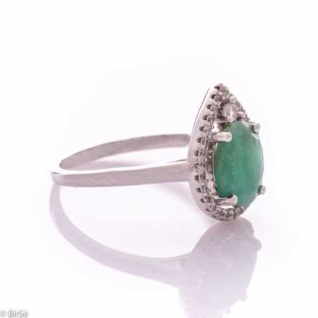 Сребърен пръстен - Естествен изумруд 2,60 ct СДП597