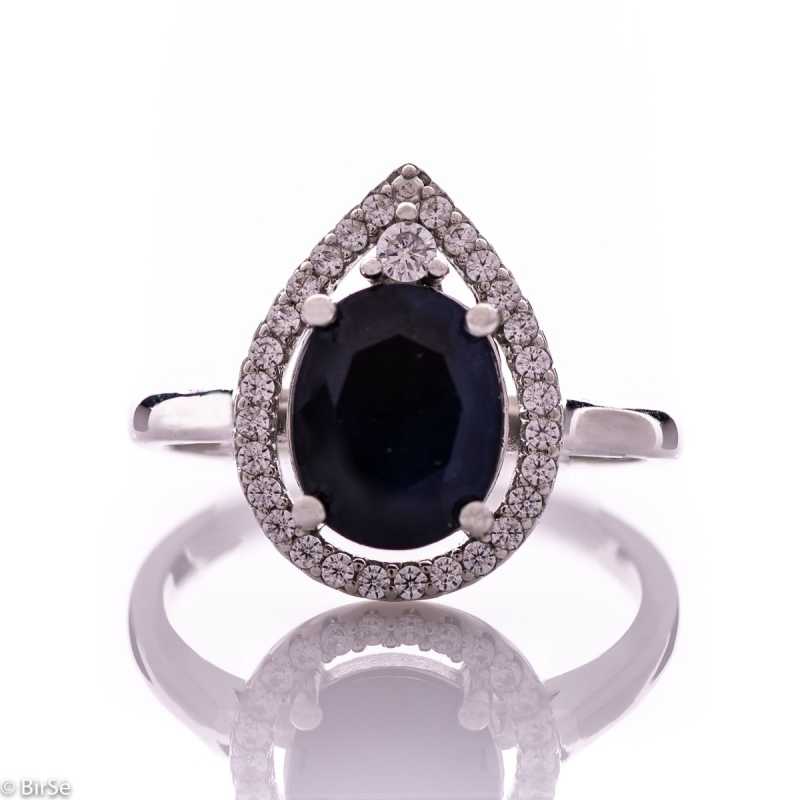 Сребърен пръстен - Естествен сапфир 3,15 ct СДП598 Сребърен пръстен - Естествен сапфир 3,15 ct СДП598