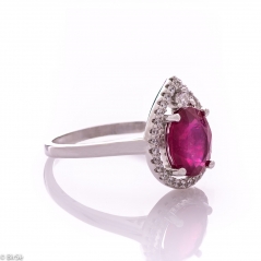 Сребърен пръстен - Естествен рубин 3,15 ct СДП599
