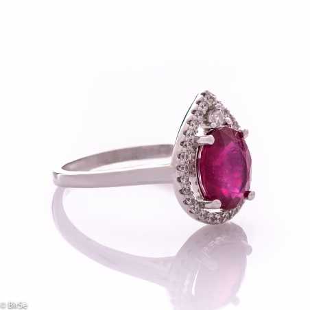 Сребърен пръстен - Естествен рубин 3,15 ct СДП599