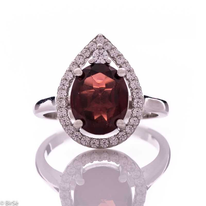 Сребърен пръстен - Естествен гранат 2,80 ct СДП600 Сребърен пръстен - Естествен гранат 2,80 ct СДП600