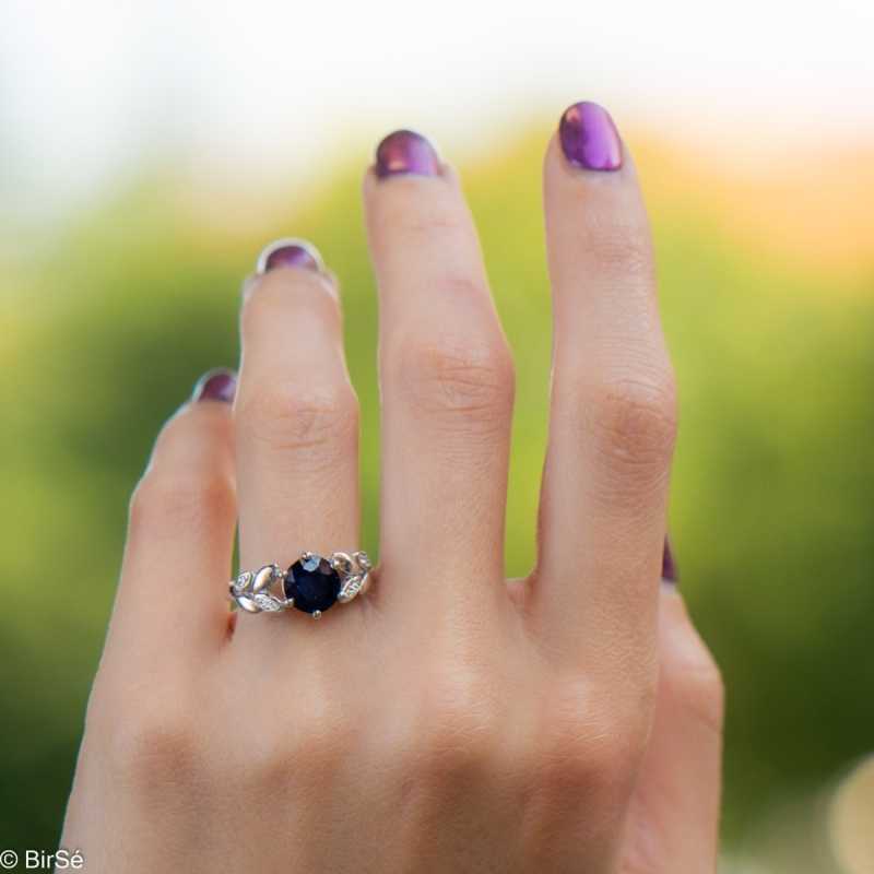 Сребърен пръстен - Естествен сапфир 1,05 ct. СДП601 Сребърен пръстен - Естествен сапфир 1,05 ct. СДП601