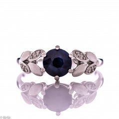 Сребърен пръстен - Естествен сапфир 1,05 ct. СДП601