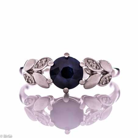 Сребърен пръстен - Естествен сапфир 1,05 ct. СДП601