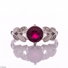 Сребърен пръстен - Естествен рубин 1,05 ct. СДП602