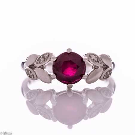 Сребърен пръстен - Естествен рубин 1,05 ct. СДП602