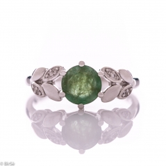 Сребърен пръстен - Естествен изумруд 0,80 ct. СДП603