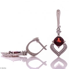 Сребърни обеци - Естествен гранат 5,00 ct. СО791
