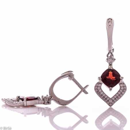 Сребърни обеци - Естествен гранат 5,00 ct. СО791