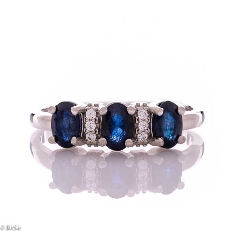 Сребърен пръстен - Естествен сапфир 1,80 ct СДП626 Сребърен пръстен - Естествен сапфир 1,80 ct СДП626