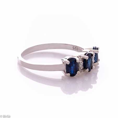 Сребърен пръстен - Естествен сапфир 1,80 ct СДП626