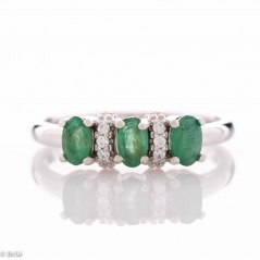 Сребърен пръстен - Естествен изумруд 0,75 ct СДП628