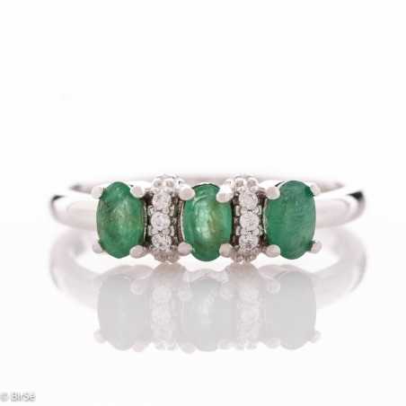 Сребърен пръстен - Естествен изумруд 0,75 ct СДП628
