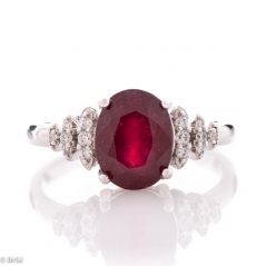 Сребърен пръстен - Естествен рубин 2.20 ct СДП631