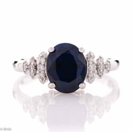 Сребърен пръстен - Естествен сапфир 2.20 ct СДП632