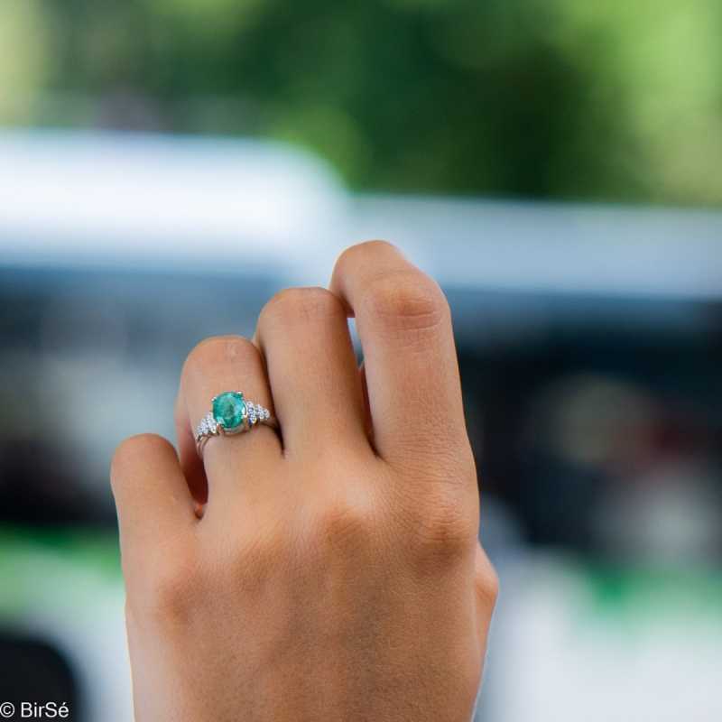 Сребърен пръстен - Естествен изумруд 3,75 ct СДП633 Сребърен пръстен - Естествен изумруд 3,75 ct СДП633