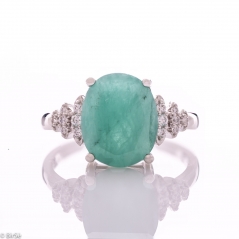 Сребърен пръстен - Естествен изумруд 3,75 ct СДП633