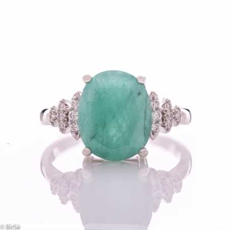Сребърен пръстен - Естествен изумруд 3,75 ct СДП633