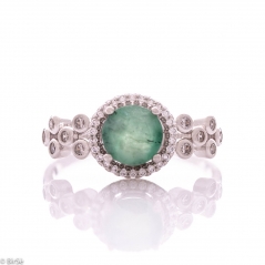 Сребърен пръстен - Естествен изумруд 1.70 ct СДП636
